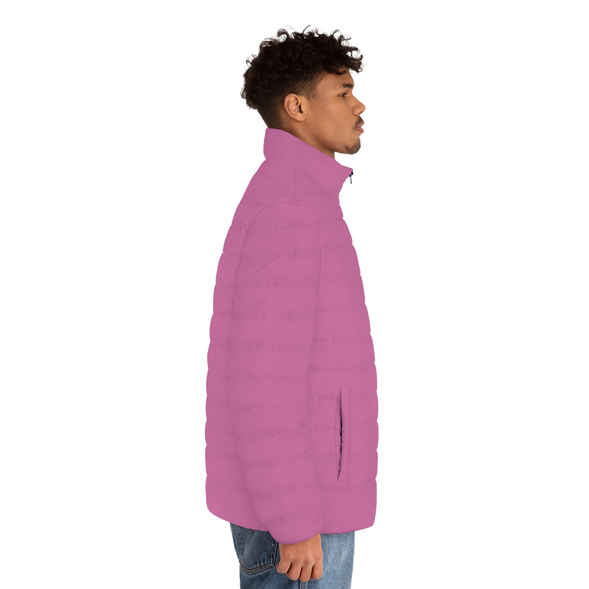 Men's Light Pink Puffer Jacket (MTG Logo)