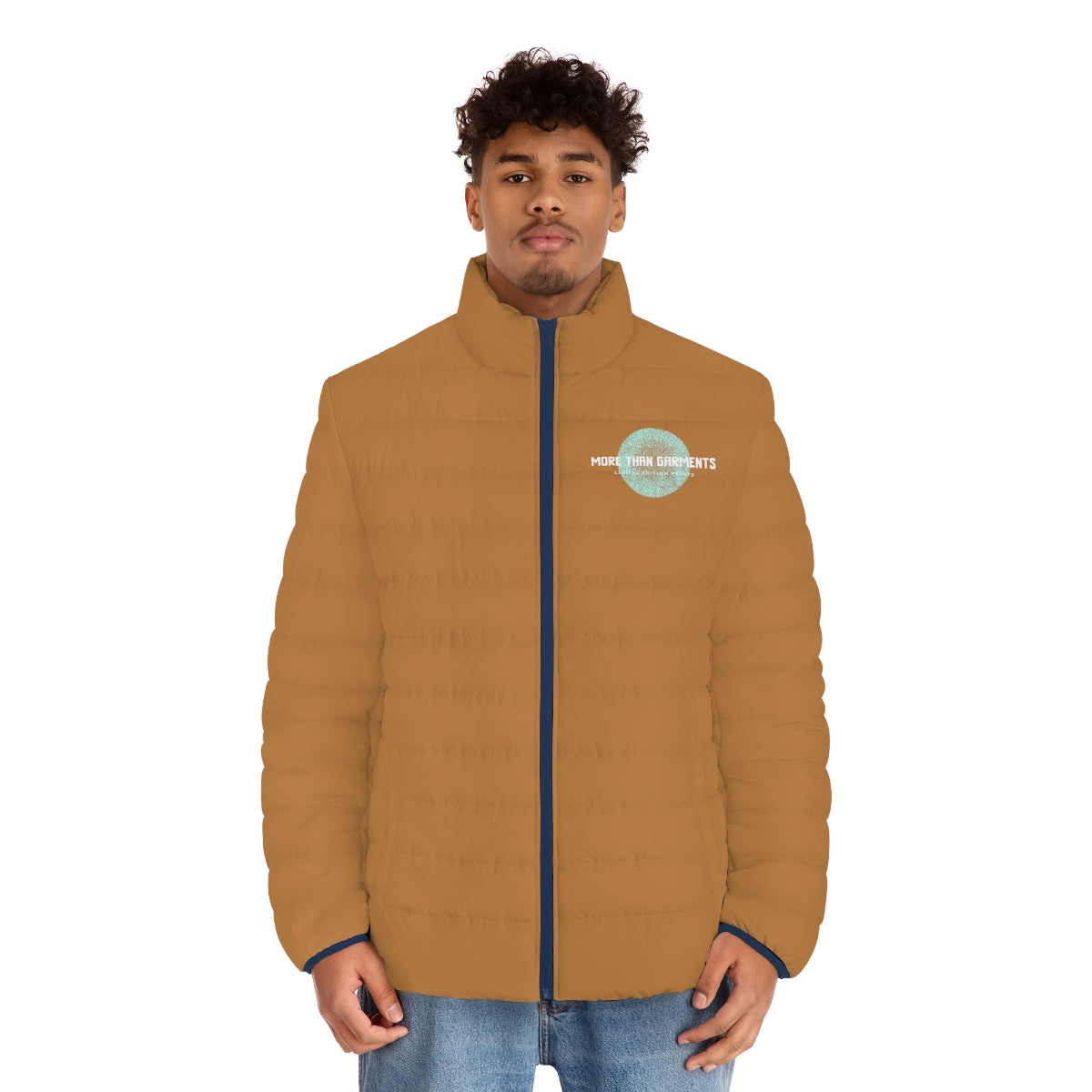 Men's Brown Light Puffer Jacket (MTG Logo)