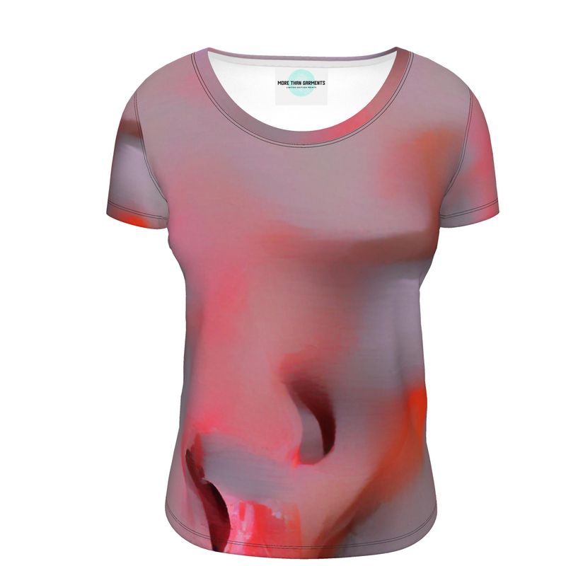 Joy 2 - Two Tone Red Soft And Durable Fabric, Flattering, Relaxed Shape, Ladies Scoop Neck T-Shirt