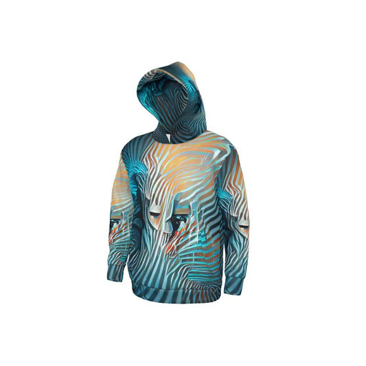 Attraction - Blue Striped Unisex Pullover Or Zipper, Relaxed Fit, Cut & Sewn Hoodie