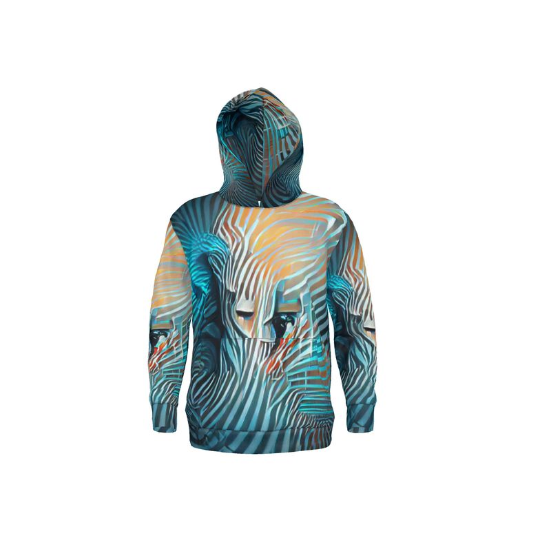 Attraction - Blue Striped Unisex Pullover Or Zipper, Relaxed Fit, Cut & Sewn Hoodie