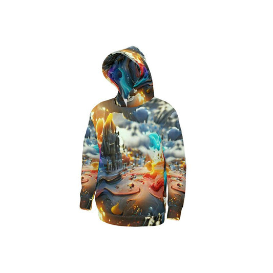 Iridescent - Multicoloured Unisex Pullover Or Zipper, Relaxed Fit, Cut & Sewn Hoodie