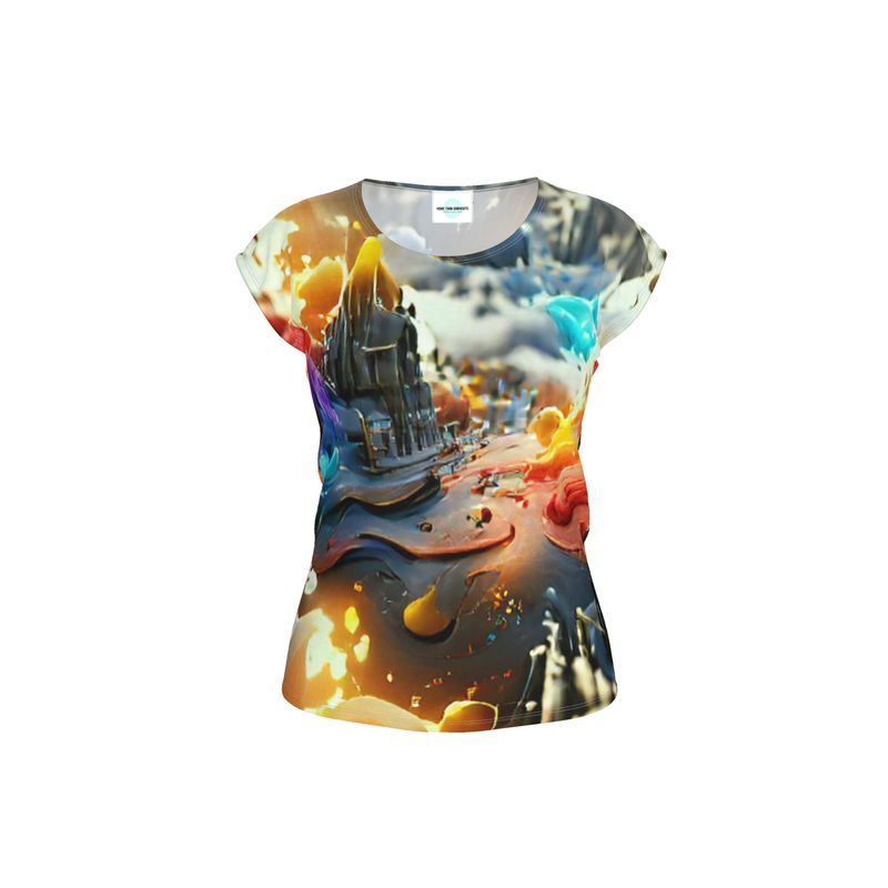 Iridescent - Multicoloured Ideal For Special Occasions, Comfortable Stretchy Fabric, Relaxed Fit, Ladies Loose Fit T-Shirt