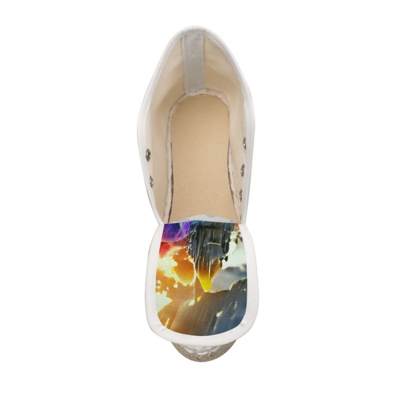 Iridescent - Multicoloured Perfect For Standing Out In The Summer, Stylish Handmade Ladies Wedge Espadrilles