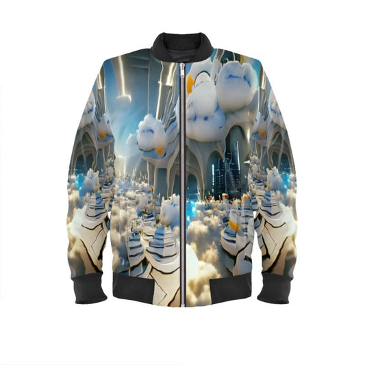 Heavenly Cloud - Blue and White Men's Bomber Jacket
