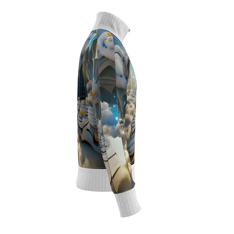 Heavenly Cloud - Blue and White Men's Tracksuit Jacket