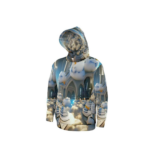 Heavenly Cloud - Blue and White Unisex Pullover Or Zipper, Relaxed Fit, Cut & Sewn Hoodie