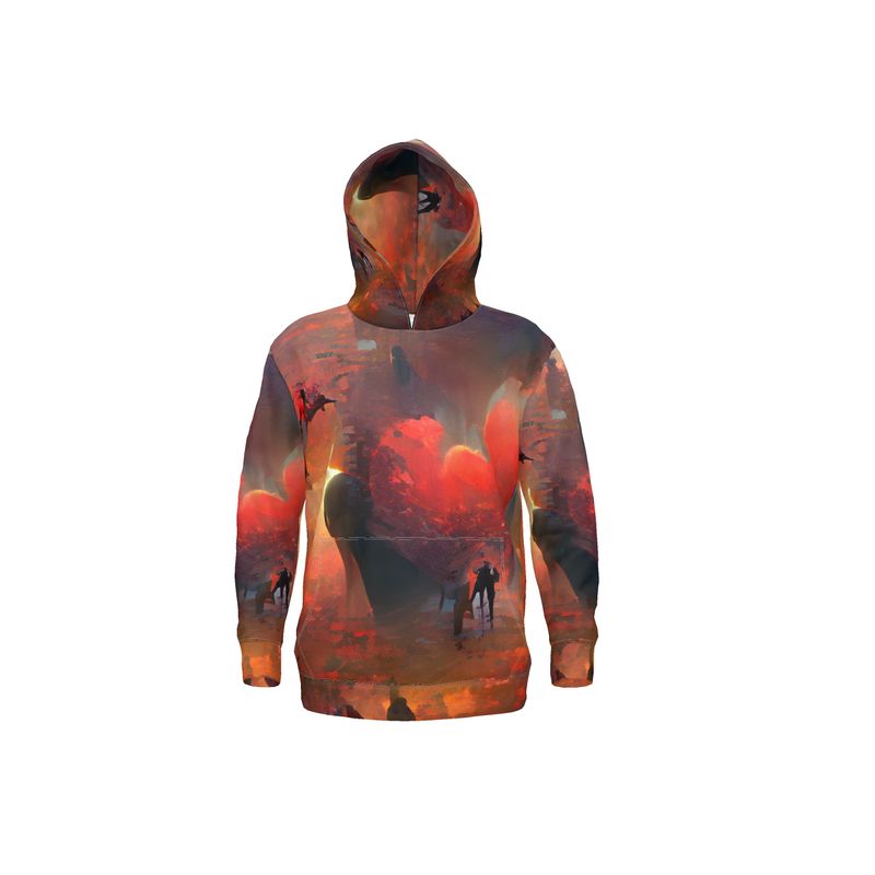 Love - Red & Black Unisex Pullover Or Zipper, Relaxed Fit, Cut & Sewn Hoodie