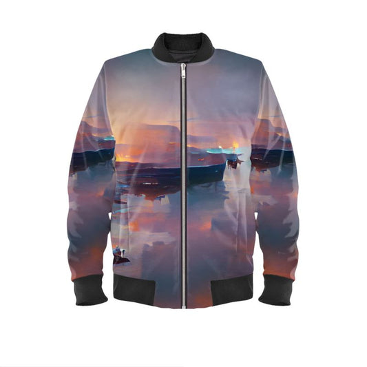 Calm - Purple & Blue Men's Bomber Jacket