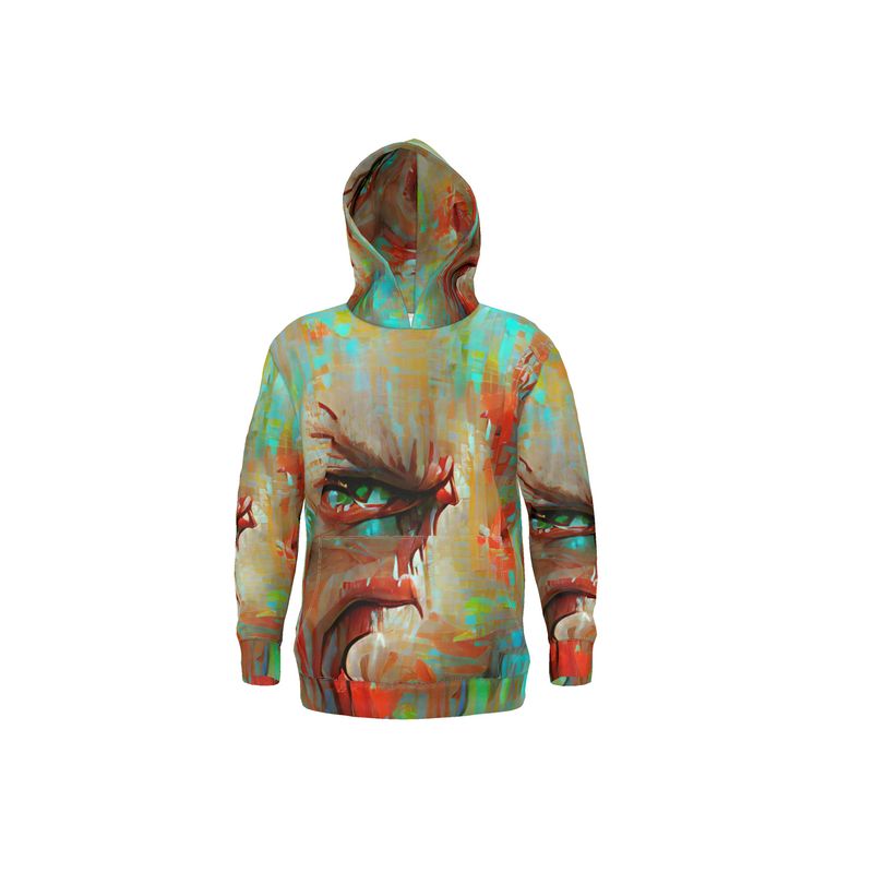 Infuriated - Red & Sky Blue Unisex Pullover Or Zipper, Relaxed Fit, Cut & Sewn Hoodie