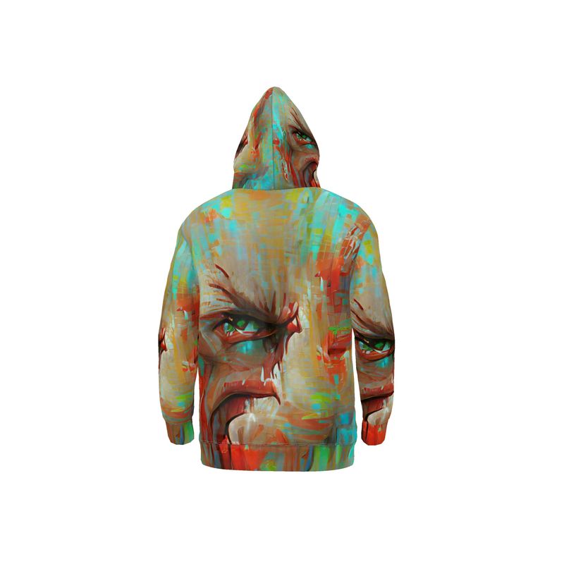 Infuriated - Red & Sky Blue Unisex Pullover Or Zipper, Relaxed Fit, Cut & Sewn Hoodie