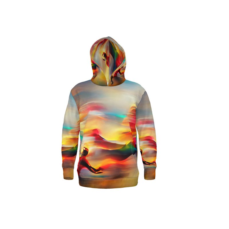 Elation - Red, Green & Yellow Unisex Pullover Or Zipper, Relaxed Fit, Cut & Sewn Hoodie