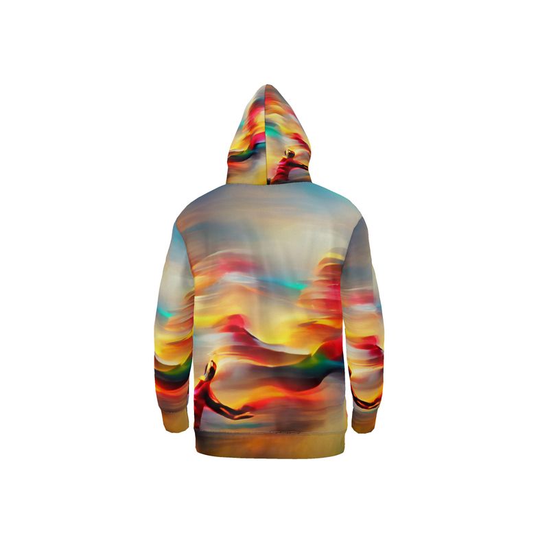 Elation - Red, Green & Yellow Unisex Pullover Or Zipper, Relaxed Fit, Cut & Sewn Hoodie