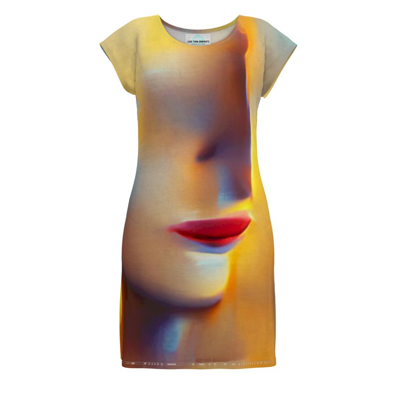 Confident - Orange Toned Easily Transform From Casual To Smart, Full Print Ladies Tunic T-Shirt