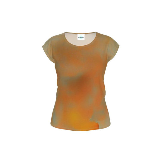 Insightful - Brown & Orange Ideal For Special Occasions, Comfortable Stretchy Fabric, Relaxed Fit, Ladies Loose Fit T-Shirt