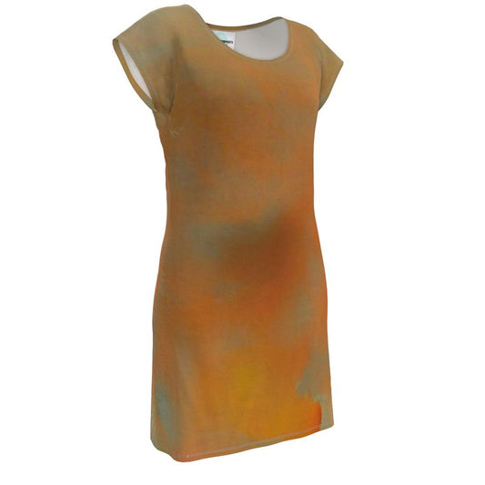 Insightful - Brown & Orange Easily Transform From Casual To Smart, Full Print Ladies Tunic T-Shirt