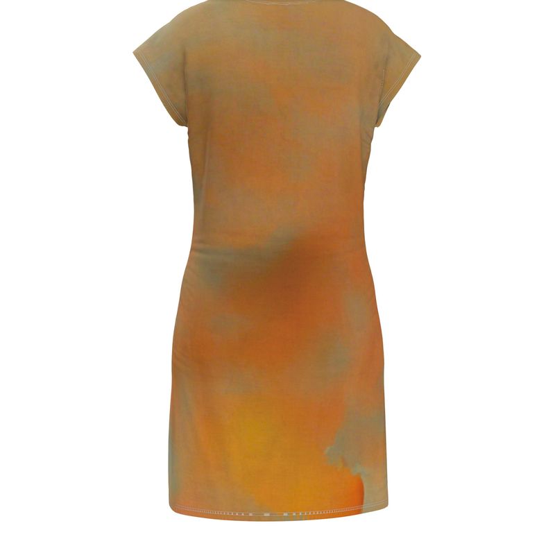 Insightful - Brown & Orange Easily Transform From Casual To Smart, Full Print Ladies Tunic T-Shirt