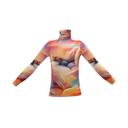 Comfortable - Orange Toned Long Sleeves, Men's Slim Fit Roll Neck