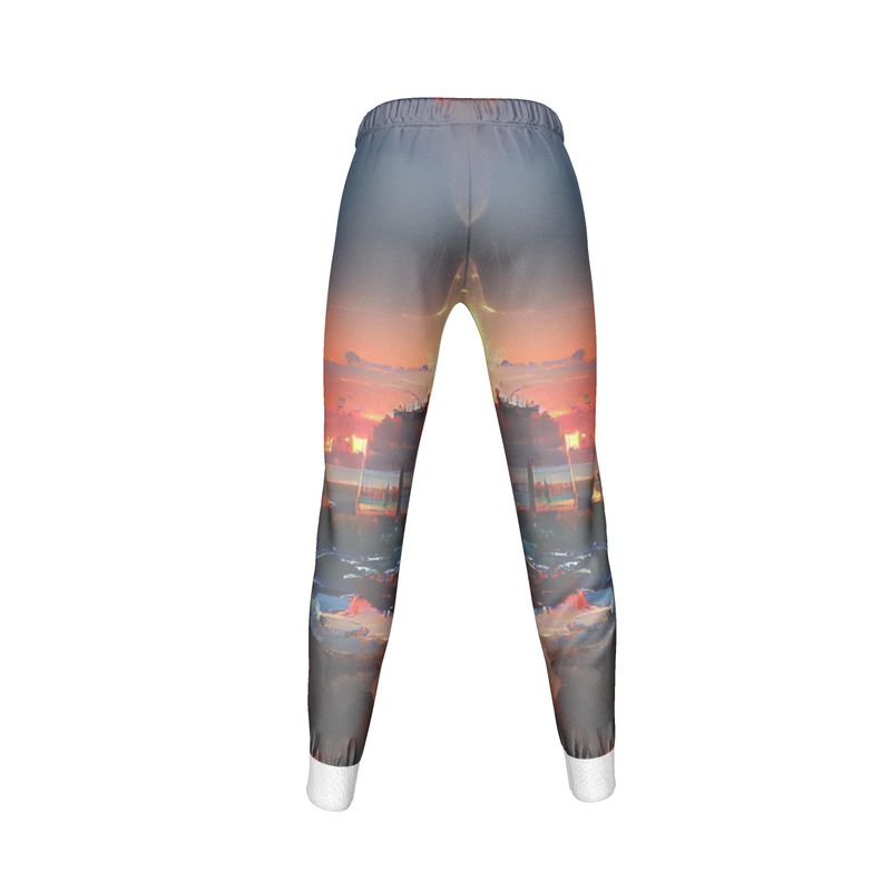 Sunset - Purple, Blue & Orange Cuffed Tracksuit Ladies Jogging Bottoms