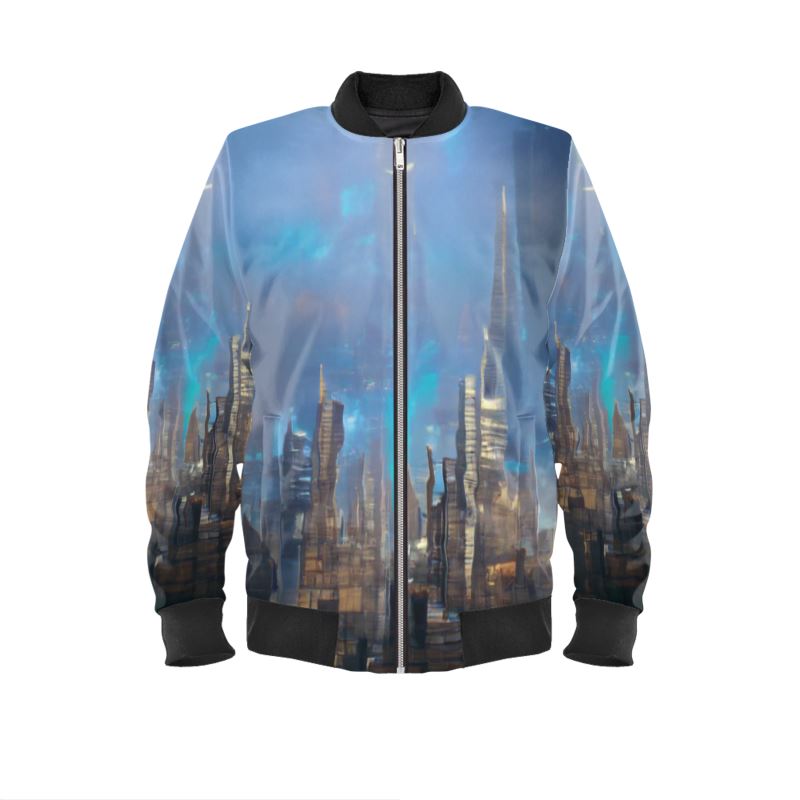 Painting of London - Blue & Black Men's Bomber Jacket