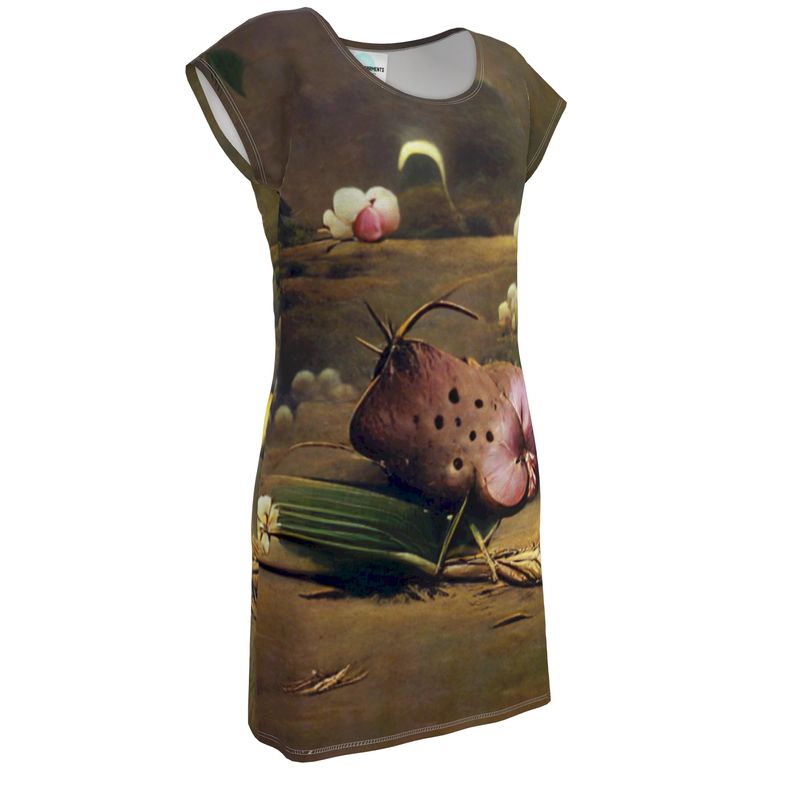 Discomfort - Brown Toned Easily Transform From Casual To Smart, Full Print Ladies Tunic T-Shirt