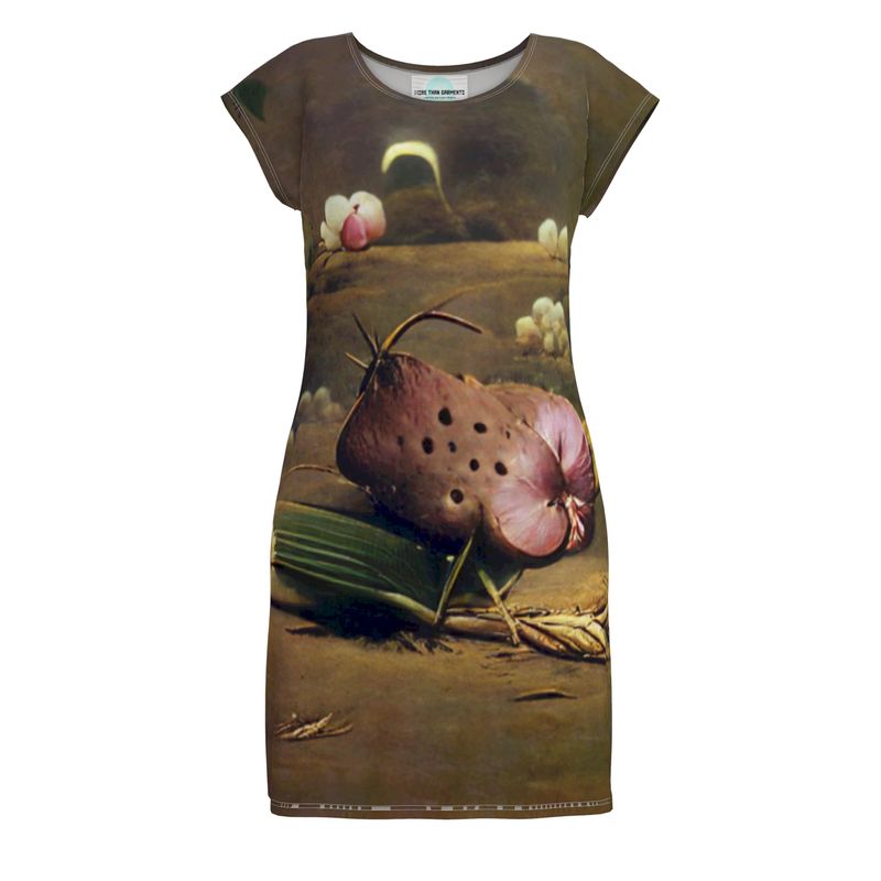 Discomfort - Brown Toned Easily Transform From Casual To Smart, Full Print Ladies Tunic T-Shirt