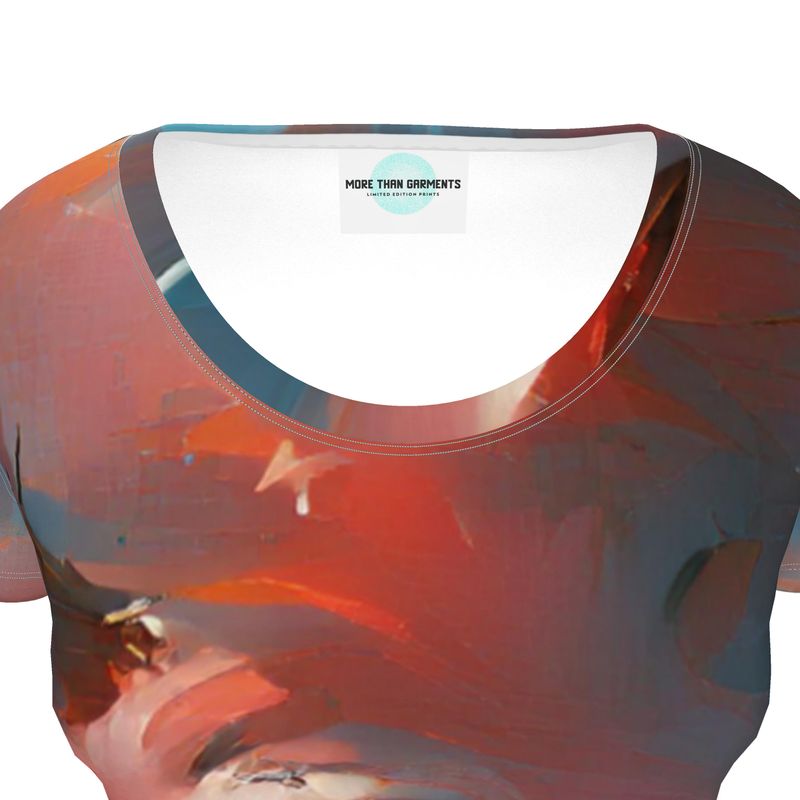 Carefree - Red & Grey Soft And Durable Fabric, Flattering, Relaxed Shape, Ladies Scoop Neck T-Shirt