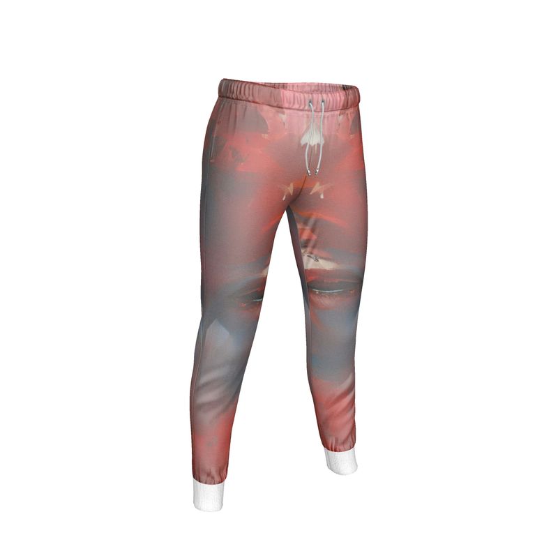 Carefree - Red & Grey Cuffed Tracksuit Ladies Jogging Bottoms