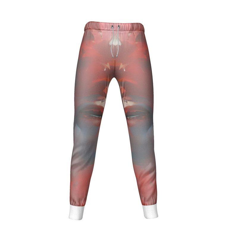 Carefree - Red & Grey Cuffed Tracksuit Ladies Jogging Bottoms