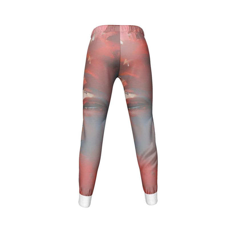 Carefree - Red & Grey Cuffed Tracksuit Ladies Jogging Bottoms