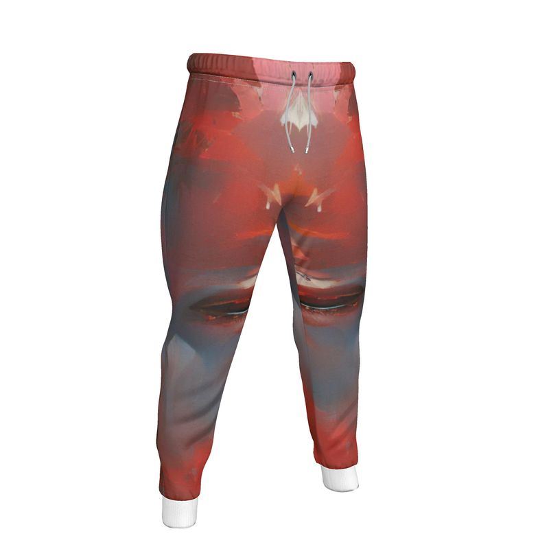 Carefree - Red & Grey Lined Side Pockets, Slim Fit Leg With Elastic Waist, Stylish Men's Jogging Bottoms