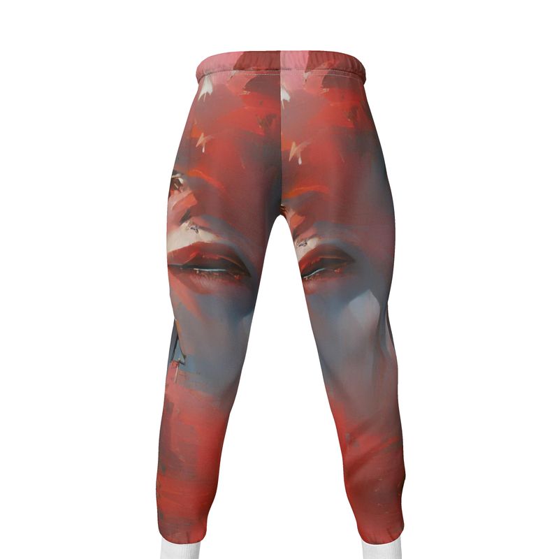 Carefree - Red & Grey Lined Side Pockets, Slim Fit Leg With Elastic Waist, Stylish Men's Jogging Bottoms