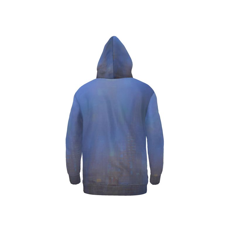 Foggy Painting of London - Dark Blue Unisex Pullover Or Zipper, Relaxed Fit, Cut & Sewn Hoodie