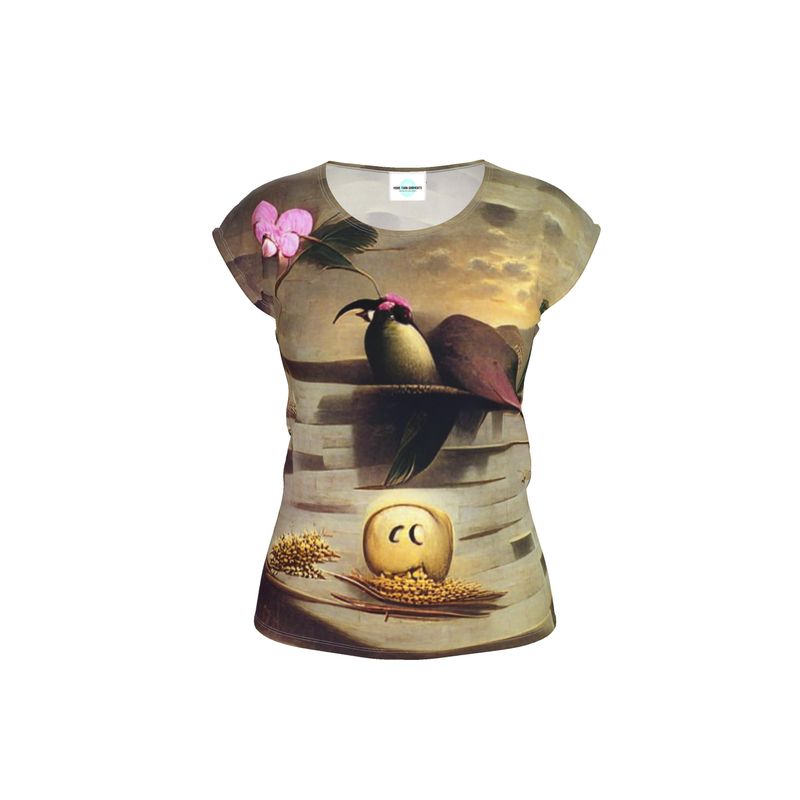 Coercive - Beige & Yellow Ideal For Special Occasions, Comfortable Stretchy Fabric, Relaxed Fit, Ladies Loose Fit T-Shirt