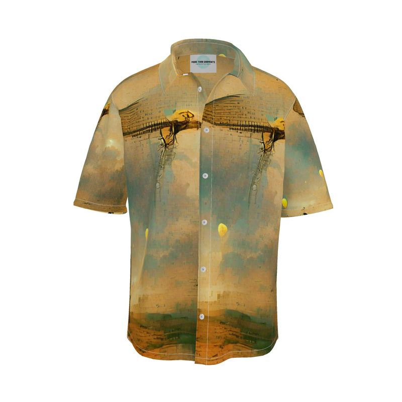 Loopy - Beige Short Sleeve Button Up, Mother Of Pearl Buttons, Breathable Fabric, Men's Short Sleeve Shirt