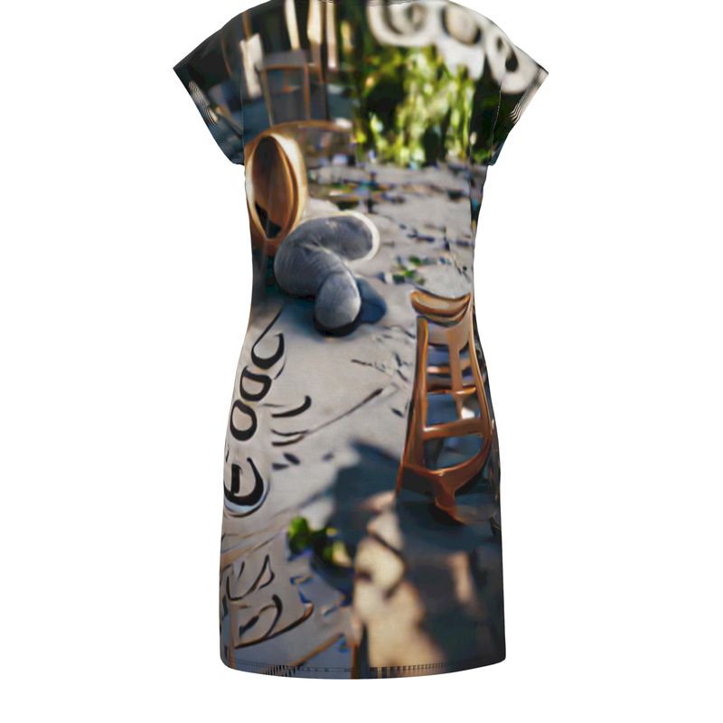 Good - Gold Brown & Grey Easily Transform From Casual To Smart, Full Print Ladies Tunic T-Shirt