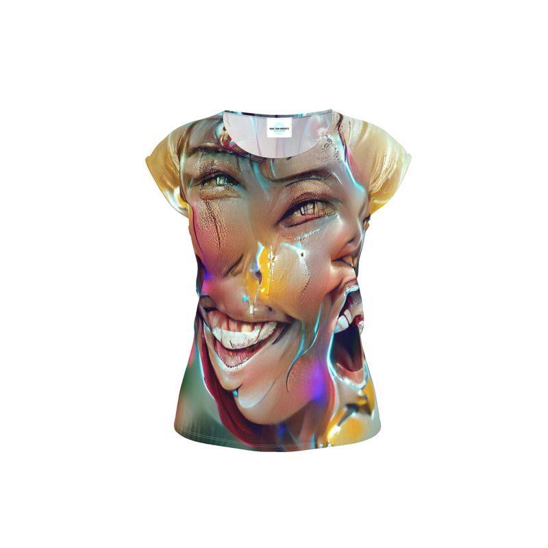 Joy - Multicoloured Ideal For Special Occasions, Comfortable Stretchy Fabric, Relaxed Fit, Ladies Loose Fit T-Shirt