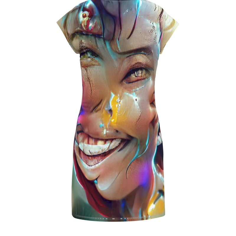 Joy - Multicoloured Easily Transform From Casual To Smart, Full Print Ladies Tunic T-Shirt