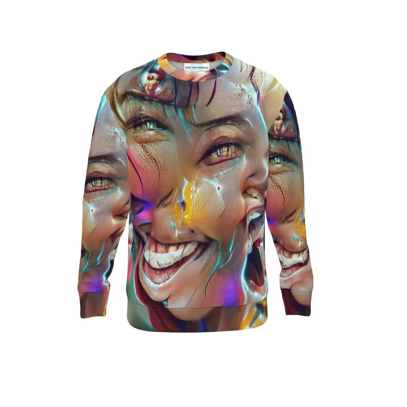 Joy - Multicoloured Unisex Design, Ribbed Neck, Cuffs And Hem, Relaxed Fit Sweatshirt