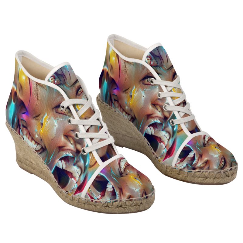 Joy - Multicoloured Perfect For Standing Out In The Summer, Stylish Handmade Ladies Wedge Espadrilles