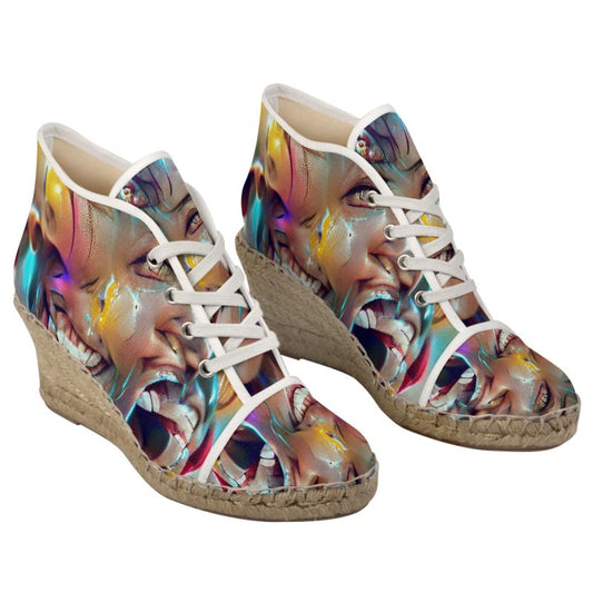 Joy - Multicoloured Perfect For Standing Out In The Summer, Stylish Handmade Ladies Wedge Espadrilles