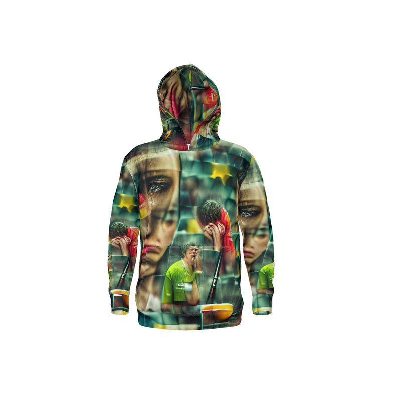 Disheartened - Red, Green & Yellow Unisex Pullover Or Zipper, Relaxed Fit, Cut & Sewn Hoodie