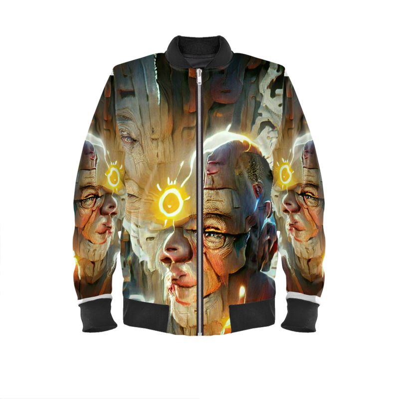 Enlightened - Yellow, Brown & White Men's Bomber Jacket