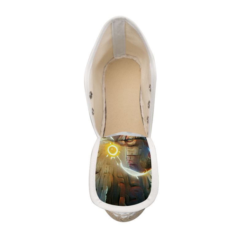 Enlightened - Yellow, Brown & White Perfect For Standing Out In The Summer, Stylish Handmade Ladies Wedge Espadrilles