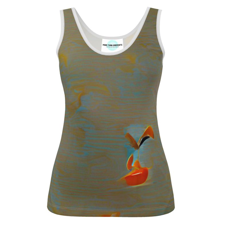 Mixed up - Green Scoop Neck, Higher At The Back Ladies Vest Top