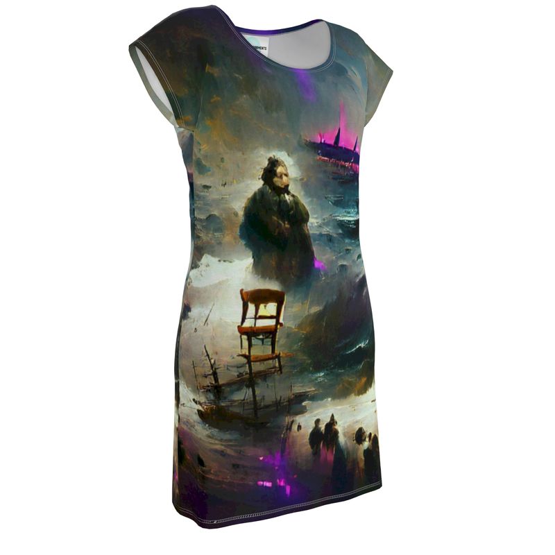 Miserable 10 - Purple & Black Easily Transform From Casual To Smart, Full Print Ladies Tunic T-Shirt