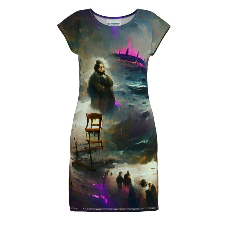 Miserable 10 - Purple & Black Easily Transform From Casual To Smart, Full Print Ladies Tunic T-Shirt