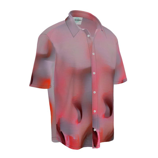 Joy 2 - Two Tone Red Short Sleeve Button Up, Mother Of Pearl Buttons, Breathable Fabric, Men's Short Sleeve Shirt