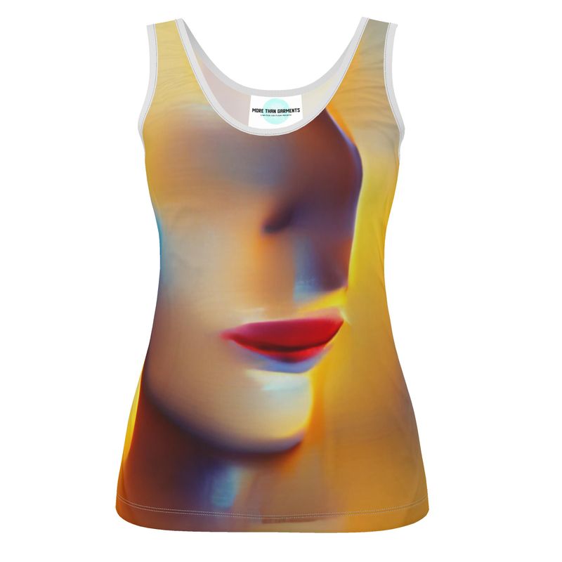 Confident - Orange Toned Scoop Neck, Higher At The Back Ladies Vest Top