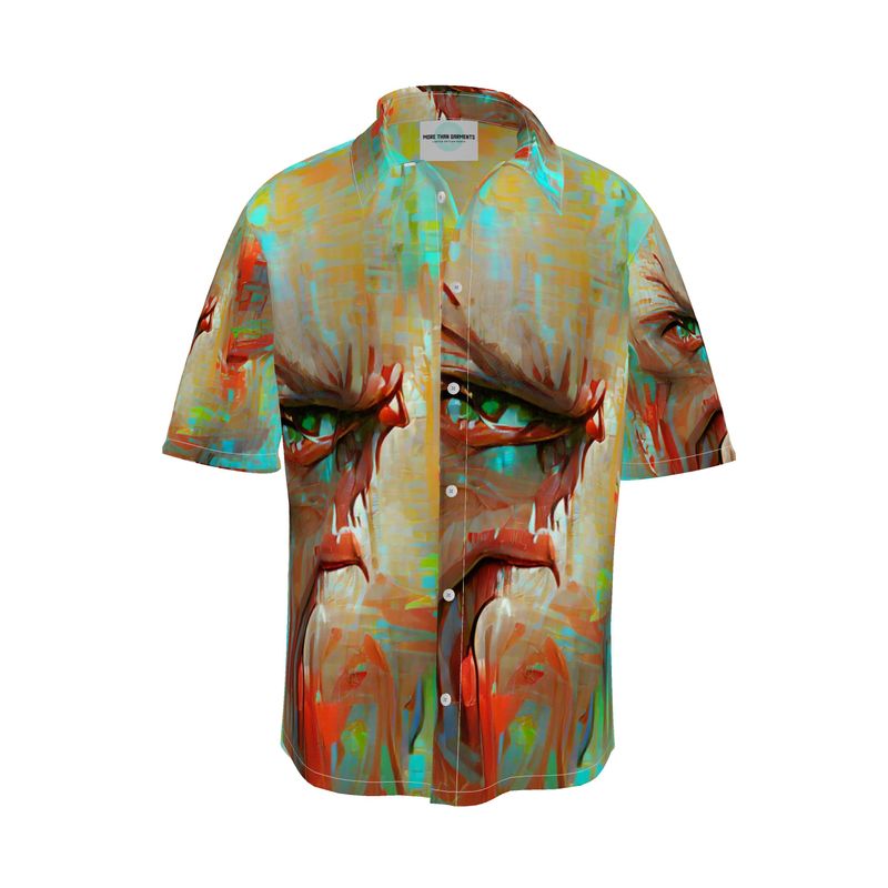 Infuriated - Red & Sky Blue Short Sleeve Button Up, Mother Of Pearl Buttons, Breathable Fabric, Men's Short Sleeve Shirt